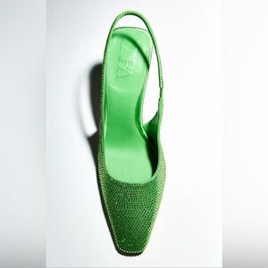 Zara Sparkling Green Heels